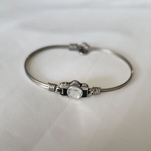 Luca + Danni Black Camera Bangle Bracelet Silver-tone